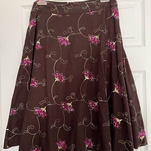 116 Final Touches Brown Lined Skirt with Sequin Detail